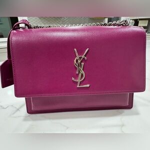 Yves Saint Laurent Sunset Grape Chain Shoulder Bag